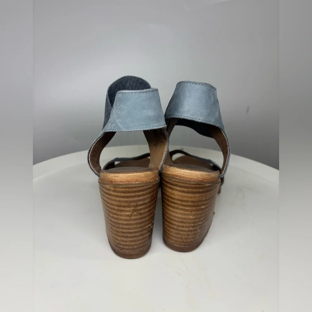 NWOB Sorel Nadia‎ Block Heel Cinder Gray Blue 10.5